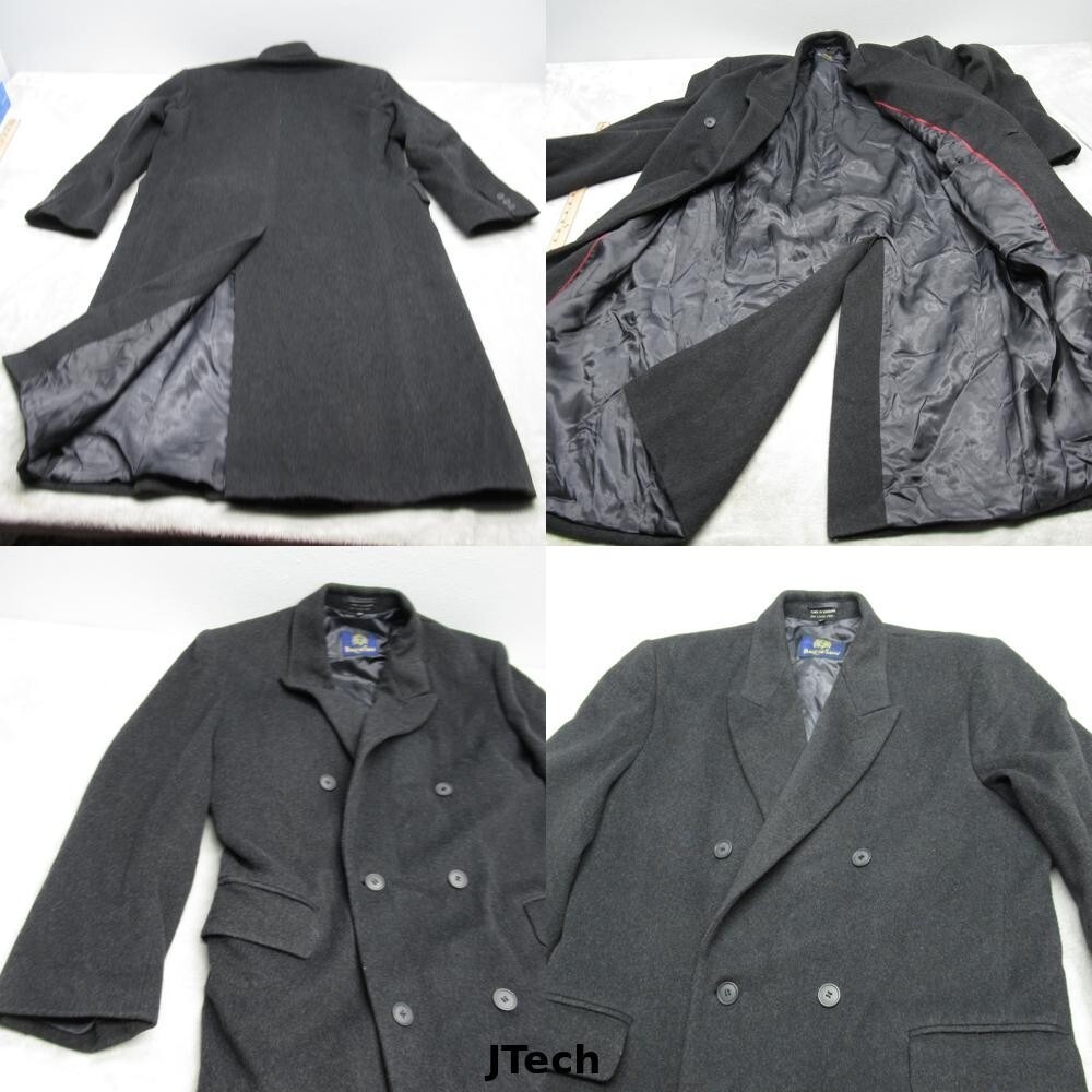 Duke Of Savoy Jacket Men 44 Gray Double Breasted Wool Cashmere Blend Trench Coat